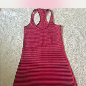 lululemon athletica Pink and Black Striped Tank Top